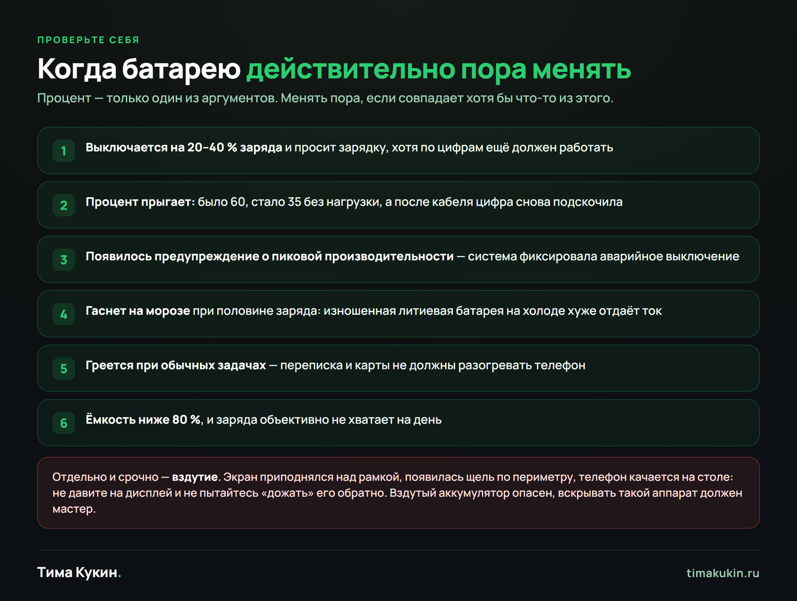 Шесть признаков, что аккумулятор iPhone пора менять
